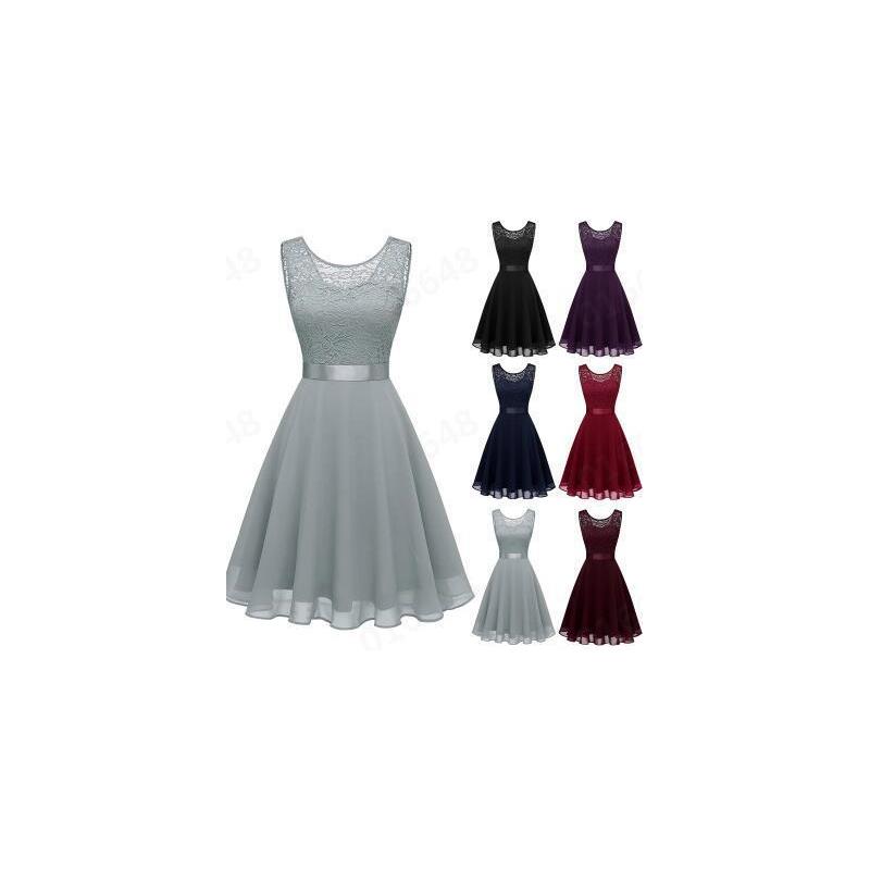 Solid round neck sleeveless lace dress纯色圆领无袖蕾丝连衣裙