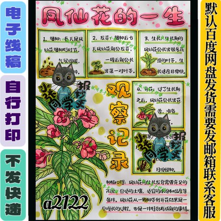 a2122凤仙花的一生（电子线稿无实物发货）
