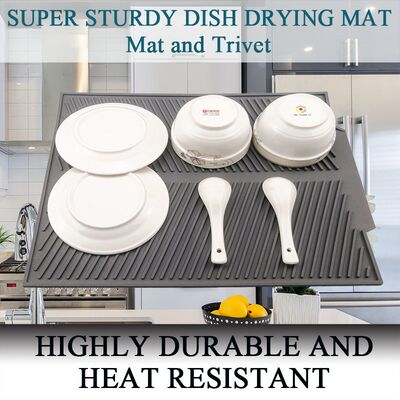 Silicone Square Dish Drying Mat Heat Resistant Draining Tabl