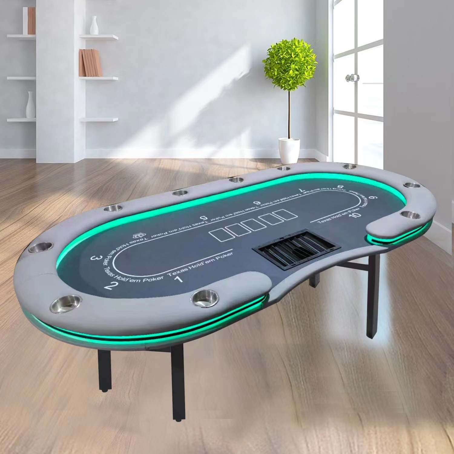 专业德州扑克桌棋牌室筹码折叠台面桌布颜色可德州桌子