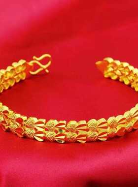 双排爱心金色手链心形手链心心相依双爱心时尚百搭简约手链送爱人