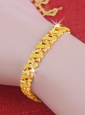 金色S型手链女款甜美爱心手链