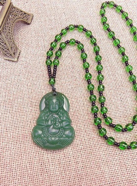 2025年新款个性项链夜市轻奢感潮流高级感观音佛美钰石吊坠带