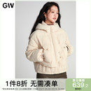 GW大码 新款 设计感气质连帽90白鸭绒羽绒服2024冬季 女装 微胖mm上衣