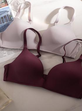 无蒛一片式小胸聚拢内衣女无钢圈薄款无痕高中学生少女运动文胸罩