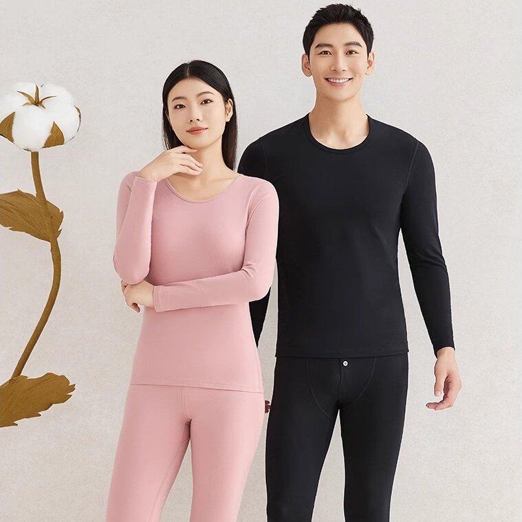 兄华男女士纯棉秋衣秋裤中老年棉毛衫裤线衣衬裤薄款保暖内衣套装