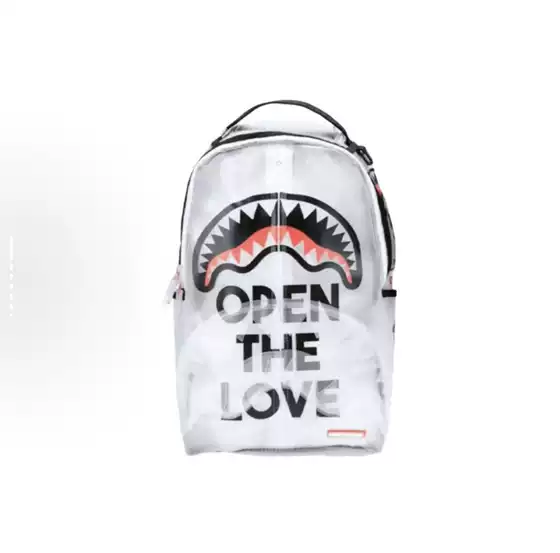 Sprayground Shark Mouth Backpack School Bag Large Capacity Transparent Backpack Unisex Casual Travel Bag