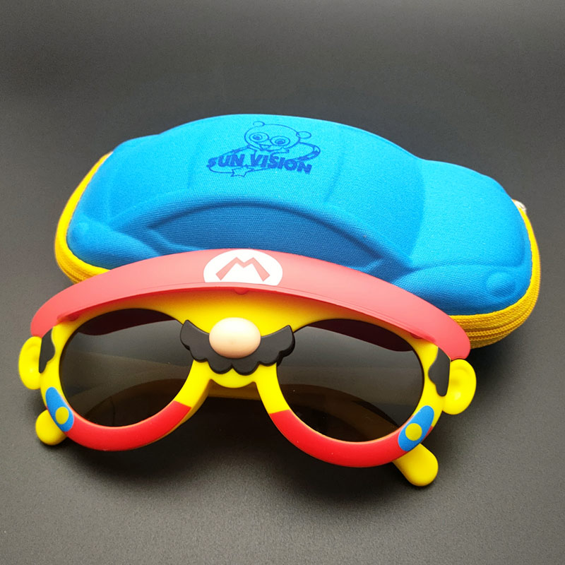 卡通宝宝墨镜女童潮偏光防紫外线太阳镜男童新款玛丽盖帽眼镜包邮