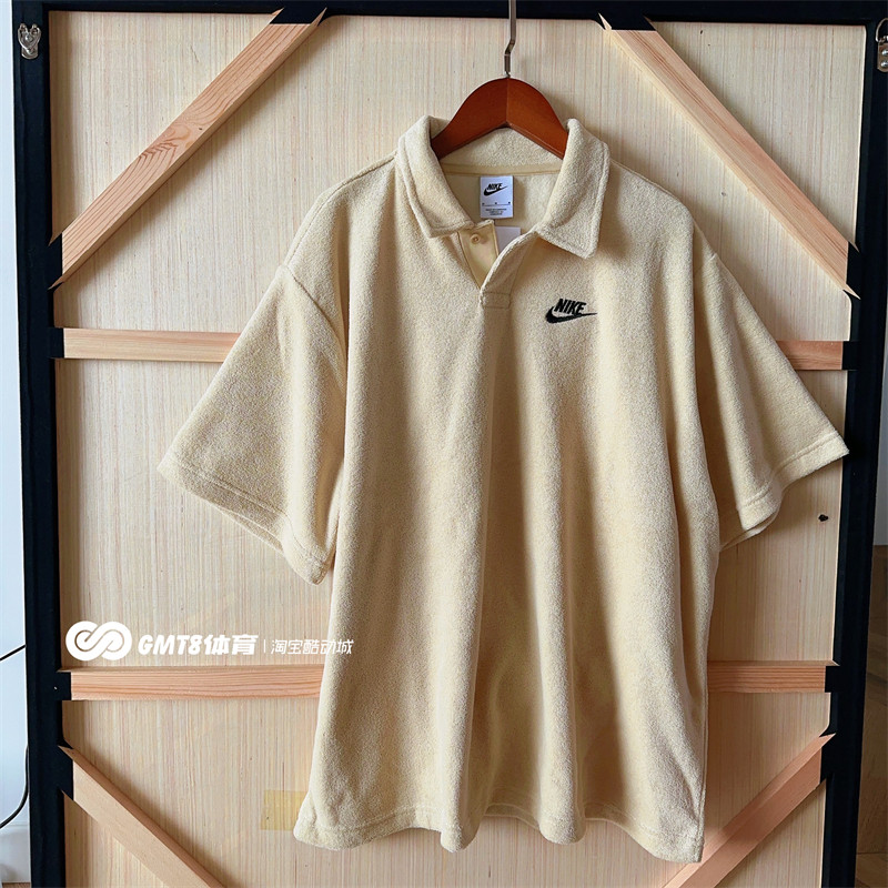 GMT8 耐克毛巾布翻领T恤POLO衫 Nike休闲短袖上衣透气吸湿 DX0740