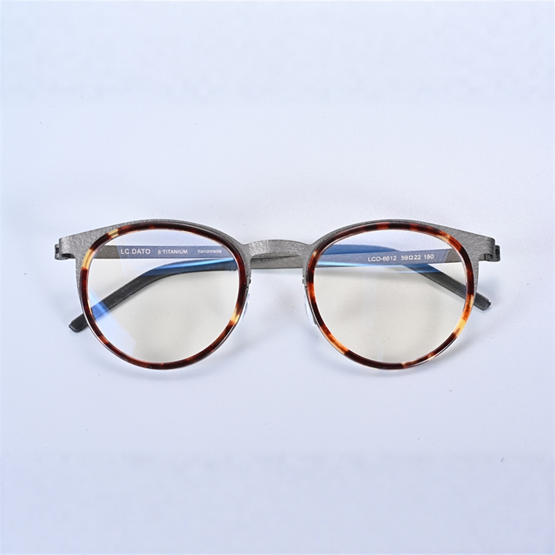 9704姜文眼睛近视眼镜框男纯钛赛璐珞眼镜框配近视镜防蓝光镜6612