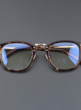 GMS806眼镜近视眼睛框男超轻钛眼镜架方框黑框赛璐珞配镜大脸潮