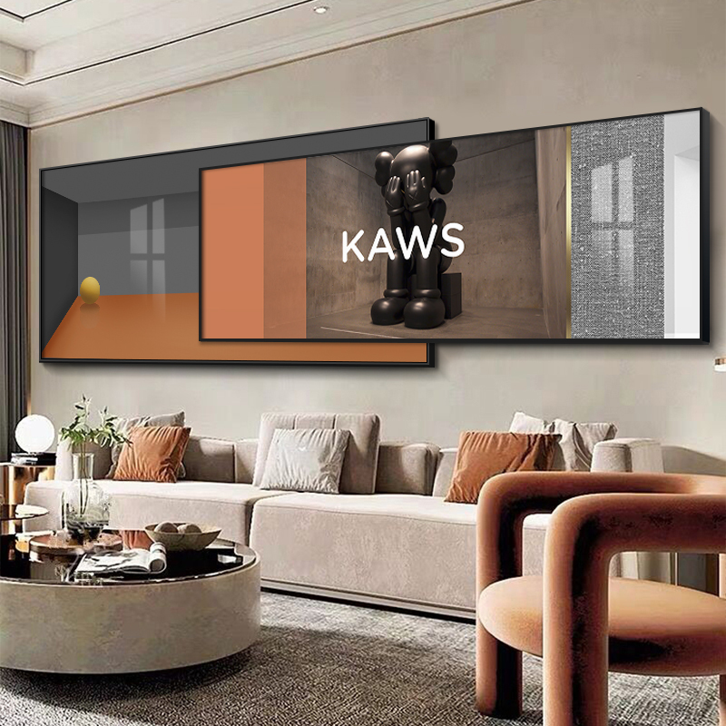 潮牌kaws挂画客厅装饰画暴力熊
