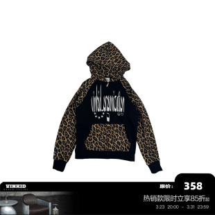 潮流小众国潮百搭造型卫衣帽衫 Vinkid 美式 豹纹鸽子外套 云梯