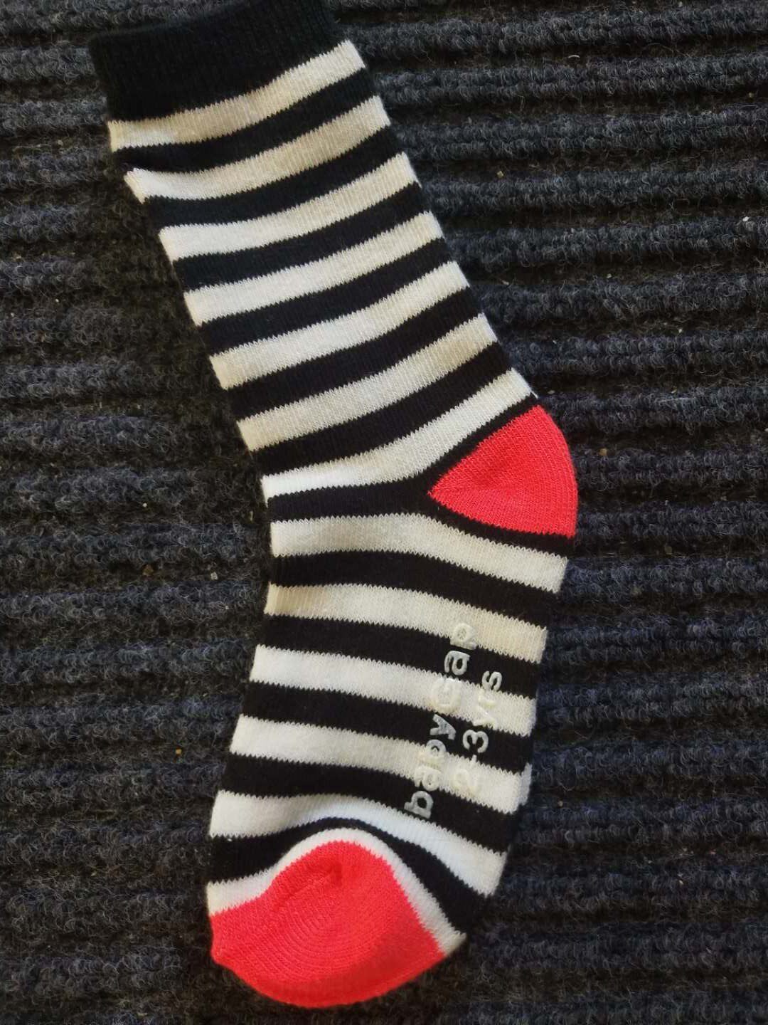 春夏新款纯棉弹力大 女童舒适柔软短袜拼色儿童袜子三双装