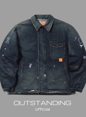 OT制造MDNS泼墨牛仔水洗廓形夹克长袖外套CITYBOY余文乐秋冬日潮