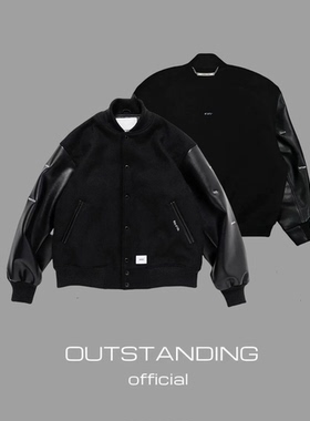 OT制造WTAPS25aw羊毛皮袖棒球服情侣休闲夹克外套棉服日潮madness