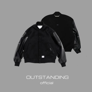 OT制造WTAPS25aw羊毛皮袖棒球服情侣休闲夹克外套棉服日潮madness