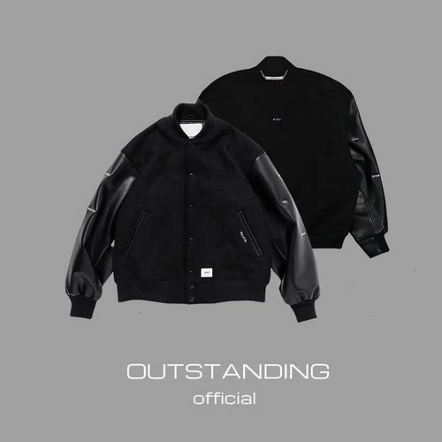 OT制造WTAPS25aw羊毛皮袖棒球服情侣休闲夹克外套棉服日潮madness