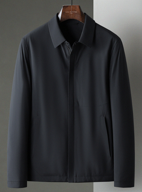 冬季新款通勤商务休闲翻领轻盈鹅绒中年男羽绒服夹克短款茄克外套