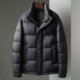 黑色轻盈羽绒服男士 面包服外套 商务休闲鸭绒短款 立领中年冬季 新款