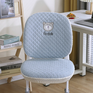 整式儿童学习椅子套可爱卡通刺绣图案防滑耐磨弹力一体整式椅子套