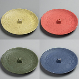 圆形陶瓷马卡龙欧式 跨境批发线香底座线香插香台香座陶瓷香薰摆件