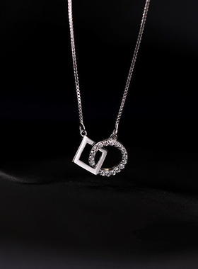 925镀银环环相扣项链女锁骨链性冷淡风ins简约气质轻奢小众设计感