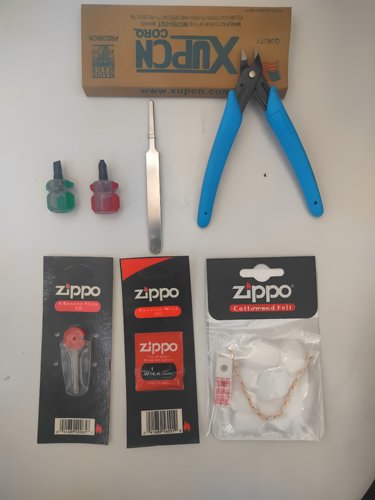 zippo打火机火石棉芯棉花棉垫迷你螺丝刀改锥斜口钳维修工具套装