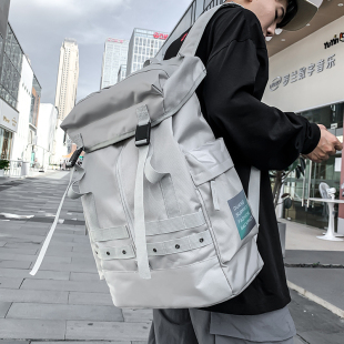 旅行包2024年新款 大容量电脑旅游背包 双肩包女大学生港风潮牌男士