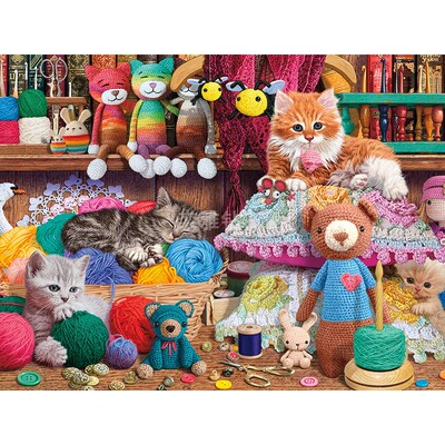 儿童房DIY方钻满钻钻石画砖石绣毛线房里的猫咪们手工贴钻十字绣