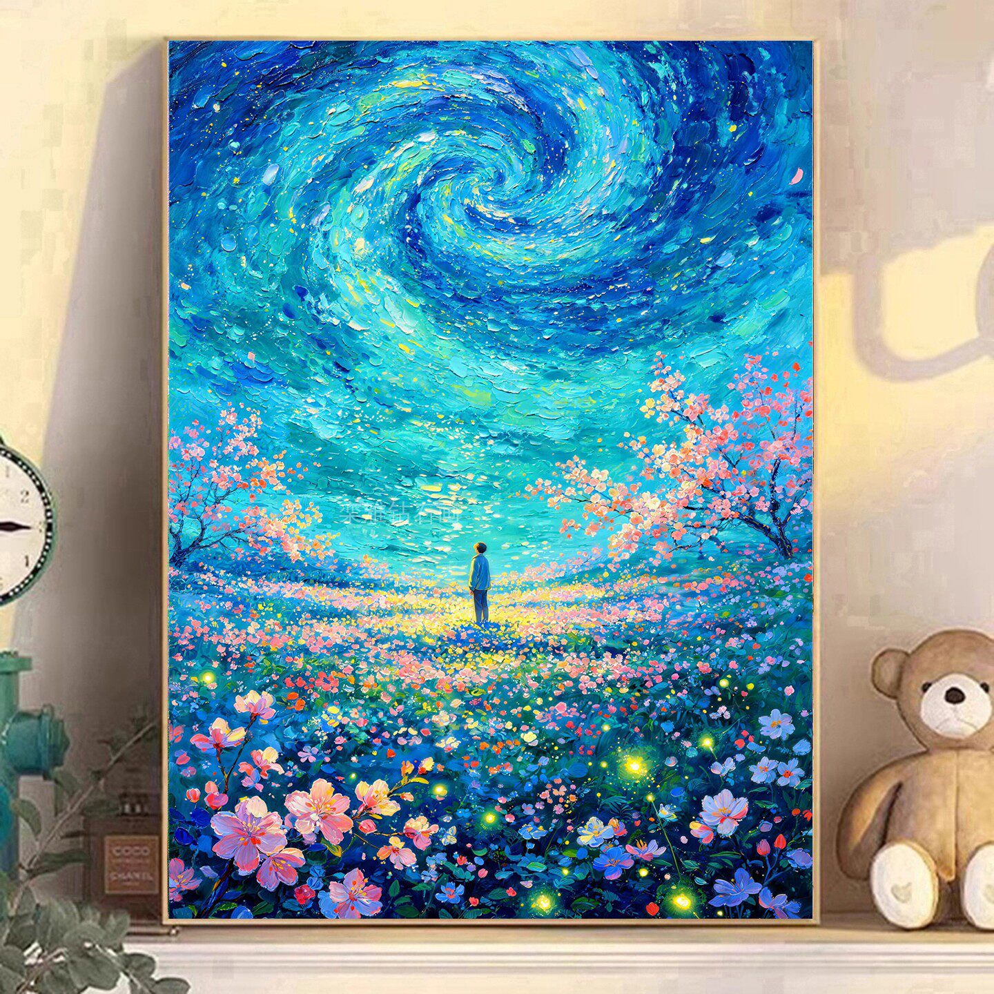 DIY手工贴钻树脂方钻满钻钻石画钻石绣梵高星空天地花草人物背影