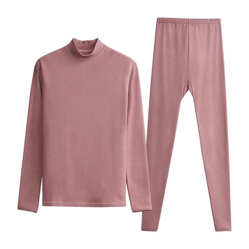 纯棉半高领厚棉保暖套装