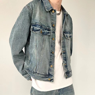 UNI FEAR OF GOD第七季主线浅色牛仔外套高街潮流FOG破洞夹克休闲