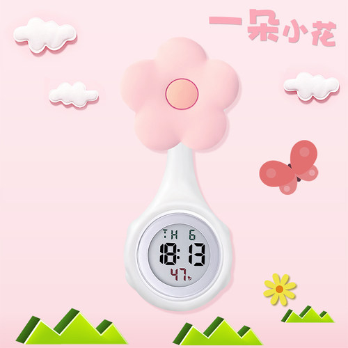 数字硅胶夜光可爱风防水护士表