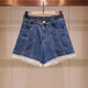 新款 蕾丝边牛仔短裤 女高腰韩版 2025夏季 花边设计感女宽松小众短裤