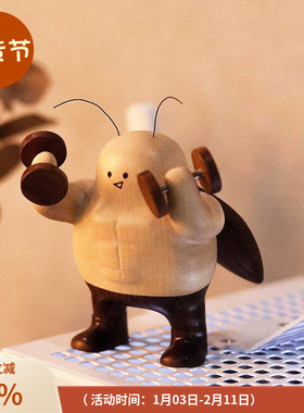 加油小强蟑螂摆件搞怪抽象发疯鼓励创意书桌面办公室玩偶手办礼物