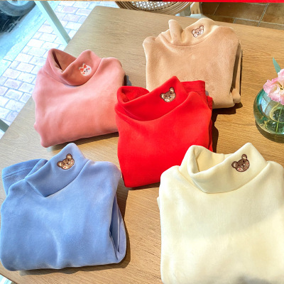 秋冬儿童德绒高领保暖打底衫