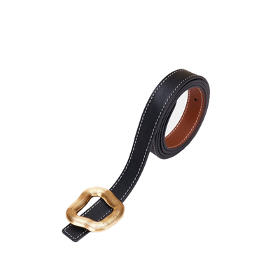 云吞扣皮带女夏季网红直播爆款几何按扣纯色百搭牛仔裤休闲