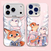 xs狐狸8plus 雪天情侣适用苹果17手机壳iPhone15promax疯狂动物城16朱迪13尼克14秋冬11男12mini女款 xr新款