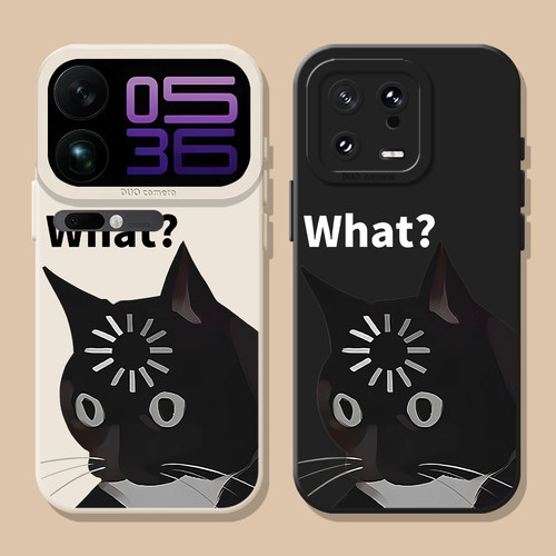 what疑问黑猫搞怪猫咪手机壳