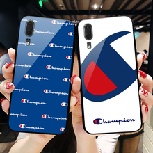 2s个性 nova4 创意mate20Pro玻璃形champion抖音同款 冠军手机壳华为p20潮牌nova3 3e男p10plus女弧度情侣款