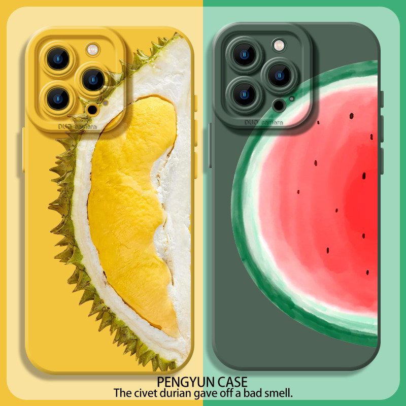 榴莲西瓜适用苹果15promax手机壳iPhone14夏天13小清新12mini水果11全包xr新款8plus高级感17硅胶max不会撞壳