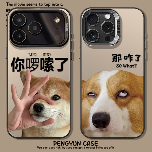 适用苹果你啰嗦了柴犬柯基手机壳