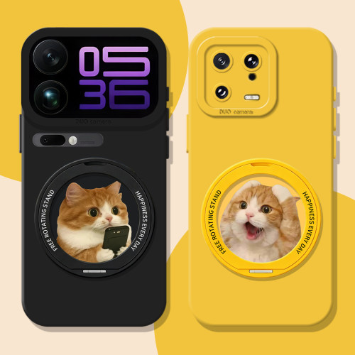 拍照猫咪情侣支架手机壳
