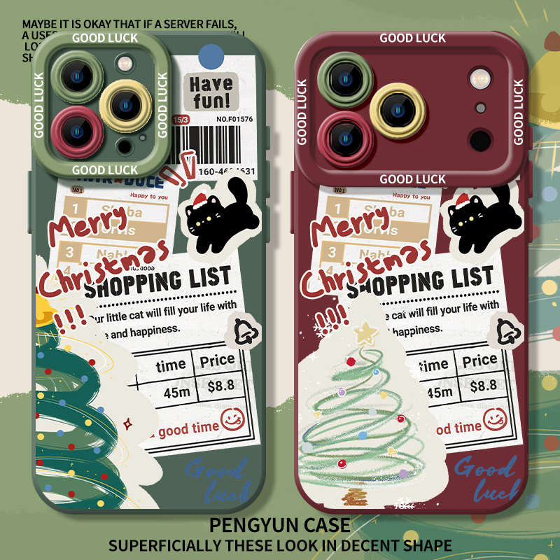 标签圣诞小黑猫圣诞节创意手机壳