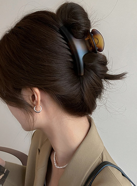 中号抓夹女新款后脑勺鲨鱼夹高级气质发夹小号发量少盘发夹子头饰