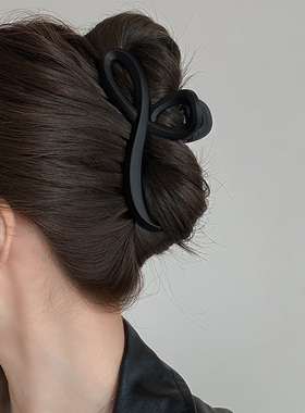 简约百搭水滴线条大号发夹女高级感气质发卡盘发抓夹发量多鲨鱼夹