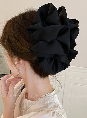 韩系缎面云朵泡泡抓夹女高级感大号鲨鱼夹2025新款显脸小发夹头饰