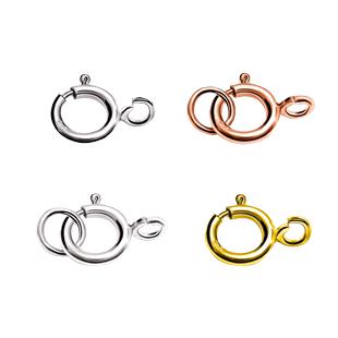 925银圆扣珍珠扣手链项链接头银弹簧扣子连接扣手工DIY配件饰品