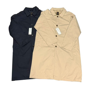 2025精品日单 秋冬全棉夹绒加厚保暖翻领宽松风衣单排扣口袋外套